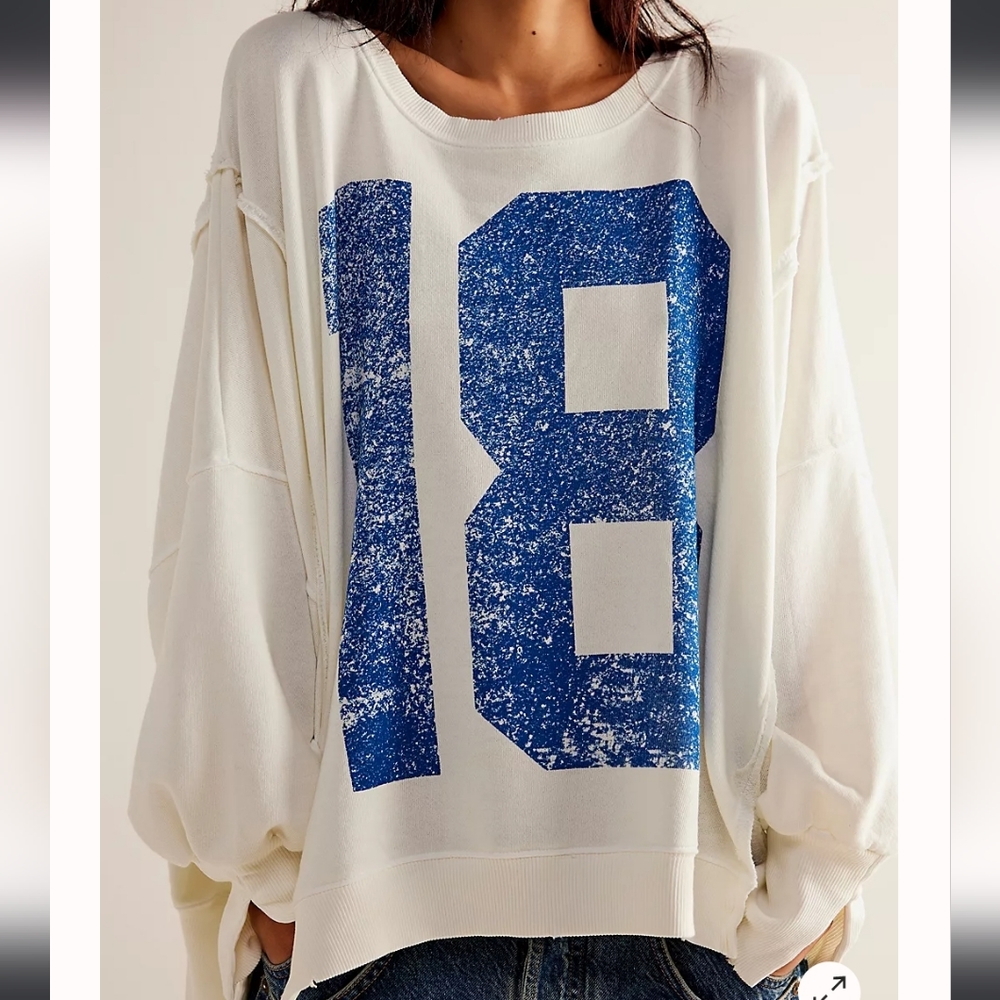 We The Free by Free People Graphic Camden Oversized Sweatshirt #18 - Picture 3 of 7